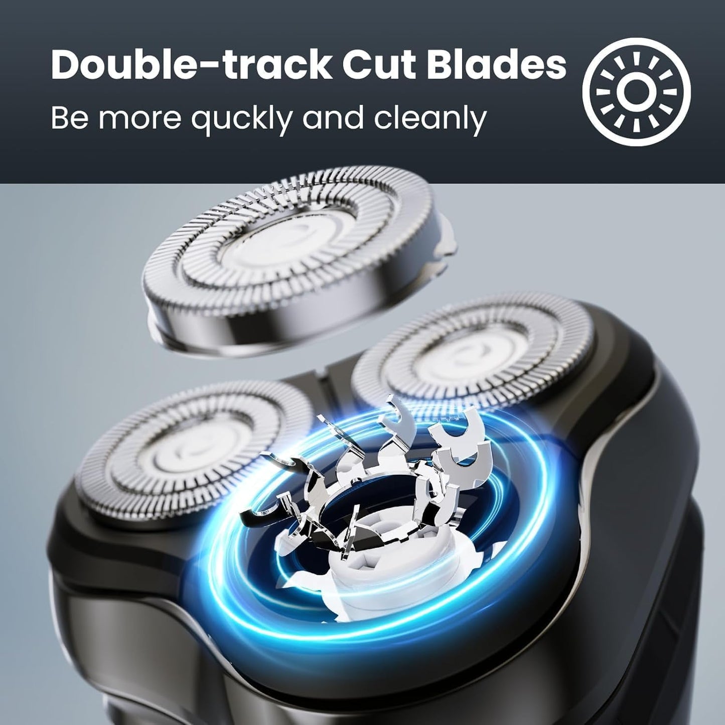 Electric Razor for Men - Cordless Wet/Dry Rotary Shaver with Waterproof Design | USB Fast Charging & Sensitive Skin Care Features