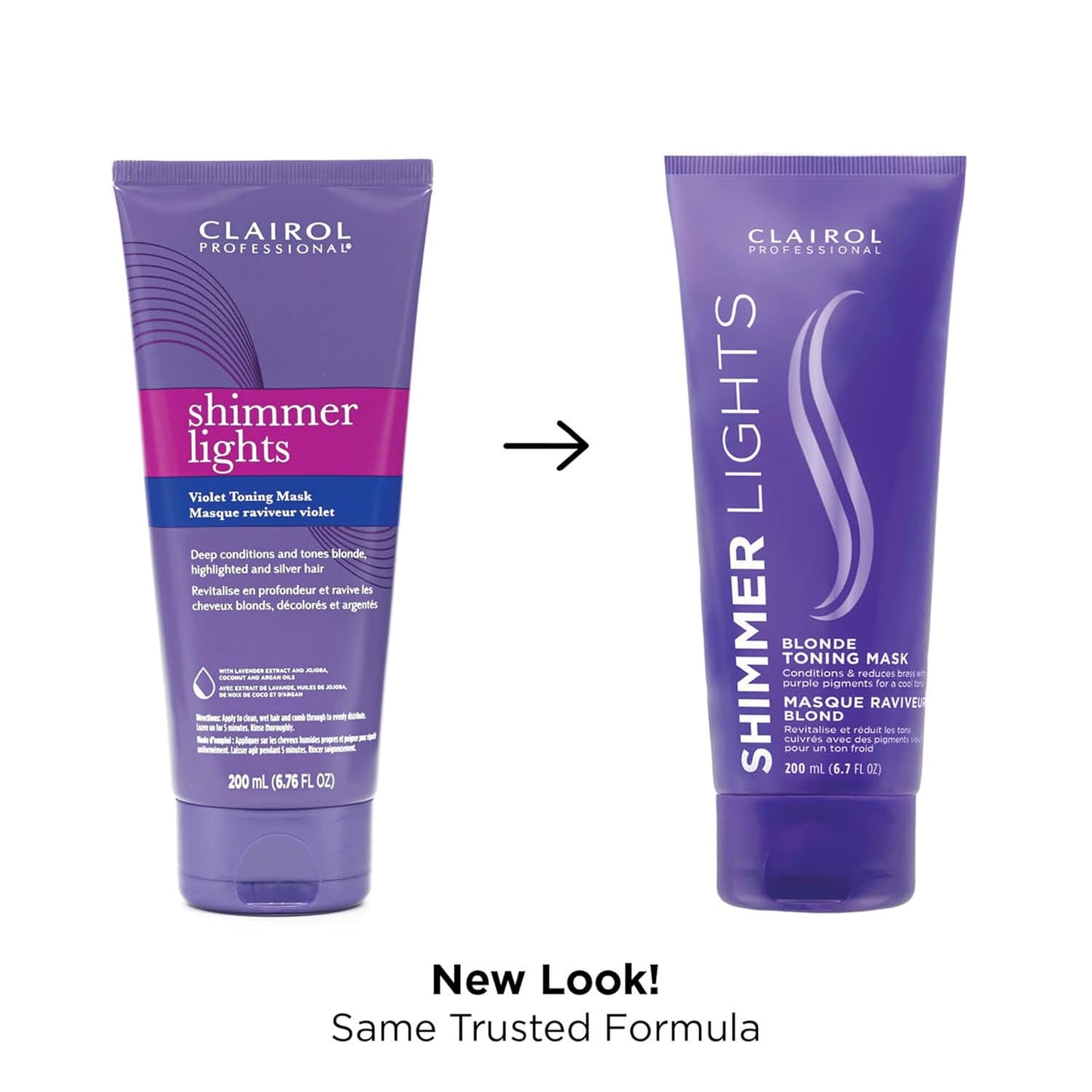 Clairol Professional Shimmer Lights Violet Toning Mask - Neutralize Brassy Tones for Refreshing Blonde Hair Results