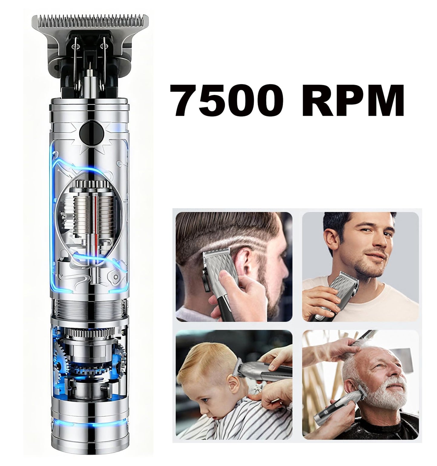 Ofmeow Beard Trimmer for Men Cordless Hair Clippers with LCD Display Professional Gooming Set Haircut Trimmers Rechargeable Shaver Gift for Kid Boyfriend Boy Family