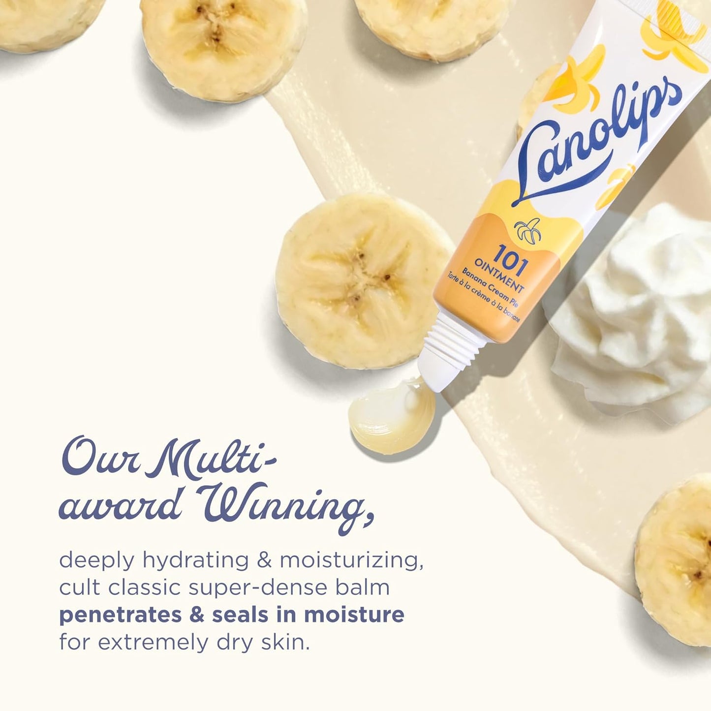 Lanolin 101 Multipurpose Ointment - Healing Lip Balm & Skin Repair Moisturizer | Banana Cream Pie (0.35 oz)