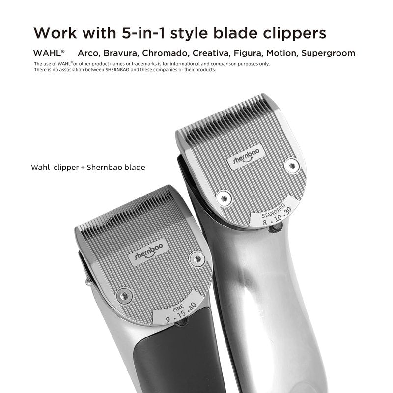 5IN1 Style Adjustable Pet Clipper Blades，Compatible with Wahl's Arco, Bravura, Chromado, Creativa, Figura, Motion, Supergroom Clippers. (NOT Compatible PGC-721 Clippers)(Standard)