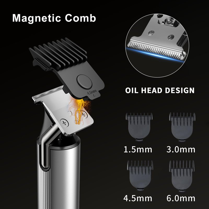 KOMINGDON Hair Trimmer for Men,Professional Barber Trimmer,Cordless T-Blade Hair Clippers Precision Edgers T Liners Rechargeable Beard Trimmer,Waterproof Haircut kit,Long-Lasting Battery