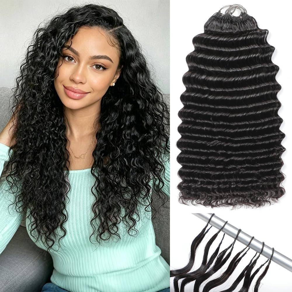 Human Crochet Hair for Black Women - Deep Wave 16 Inch 125g | Ombre Invisible Miracle Knots Extensions T27#