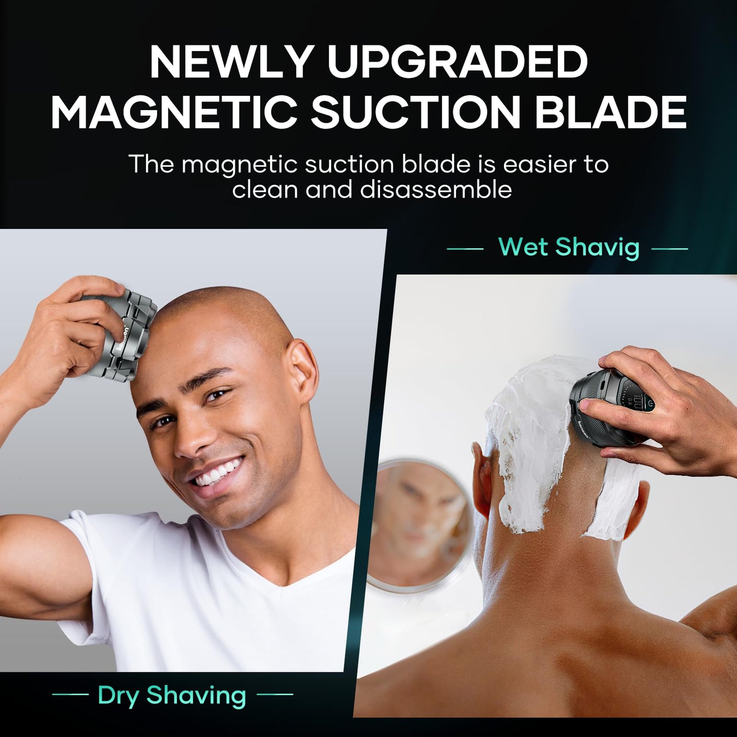 kensen Men’s Head Hair Shaver – 6D Rotary Blade Design