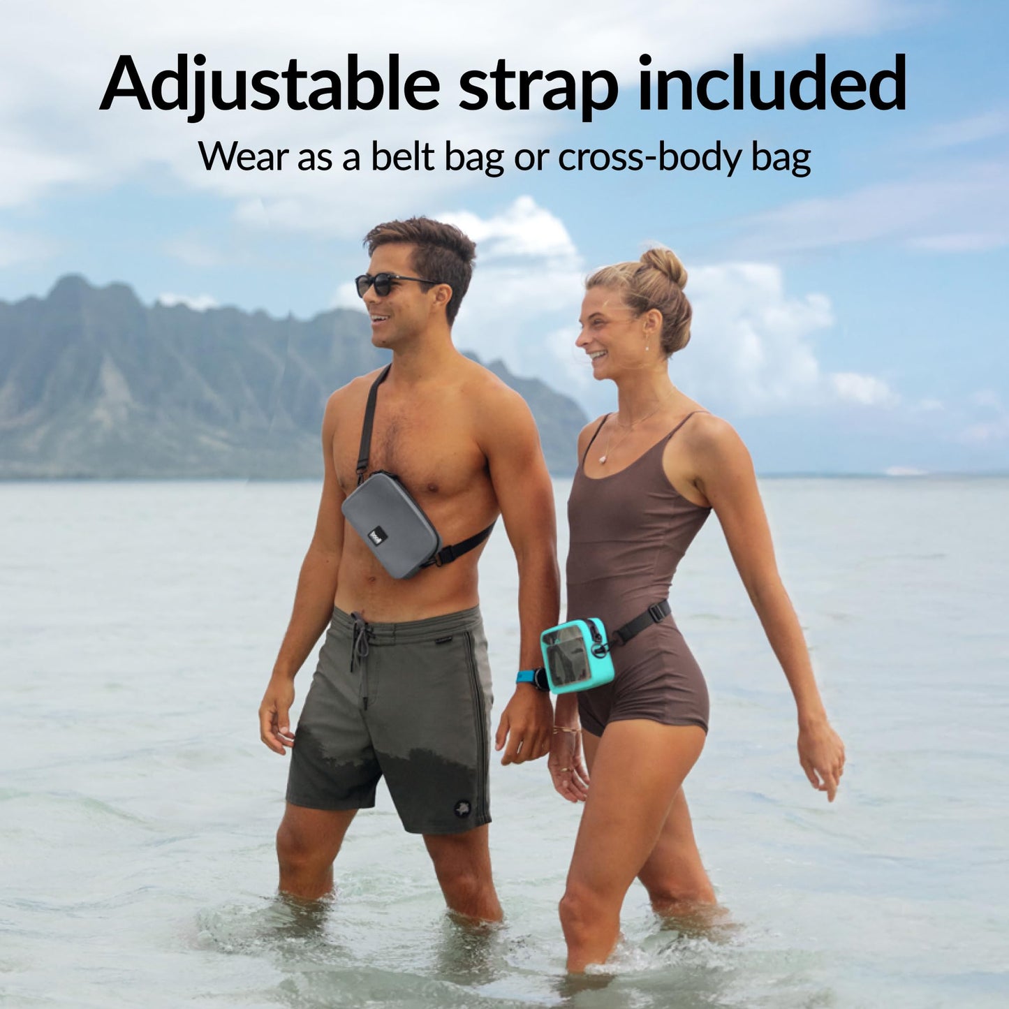 Booe Waterproof Belt Bag – 100% Waterproof Fanny Pack for Women & Men - IP67 Submersible - Floating Dry Bag for Phone - Crossbody & Waist Pack - Beach, Swimming, Travel