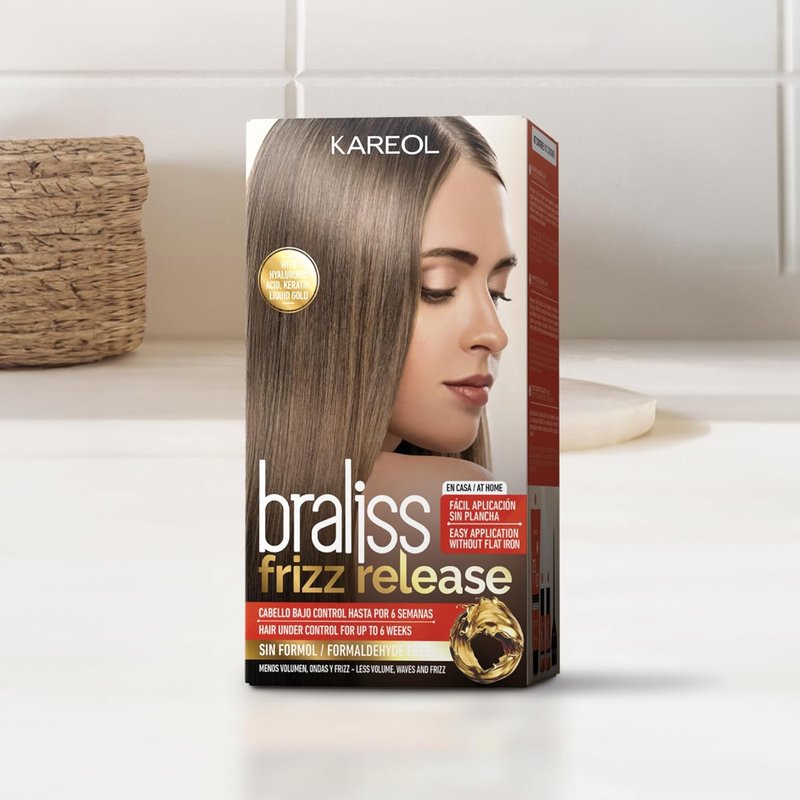Braliss Frizz Release Hair Straightening Kit - No Flat Iron Needed, Formaldehyde-Free, 6 Weeks of Smooth Hair