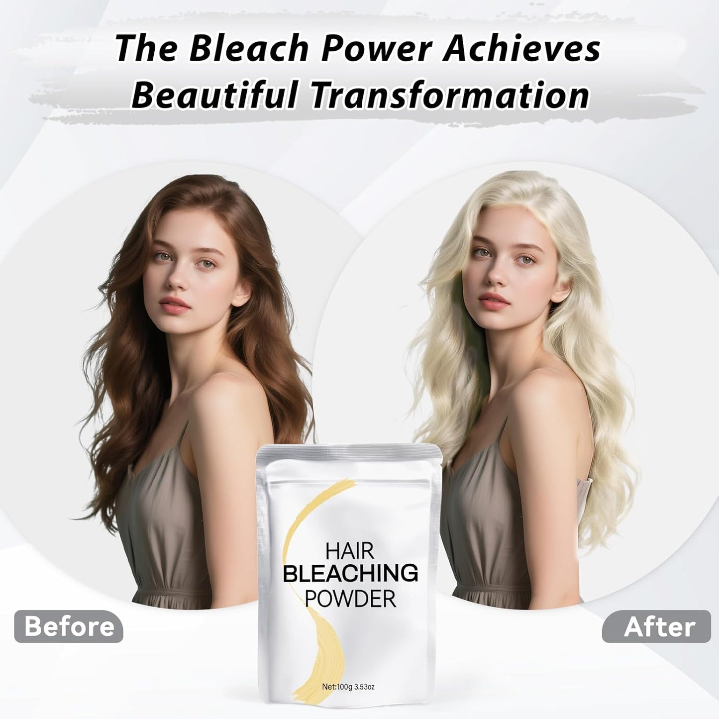 Hair Bleach Powder - Professional Lightening Formula for DIY Highlights | Strong & Gentle, 100g/3.53oz