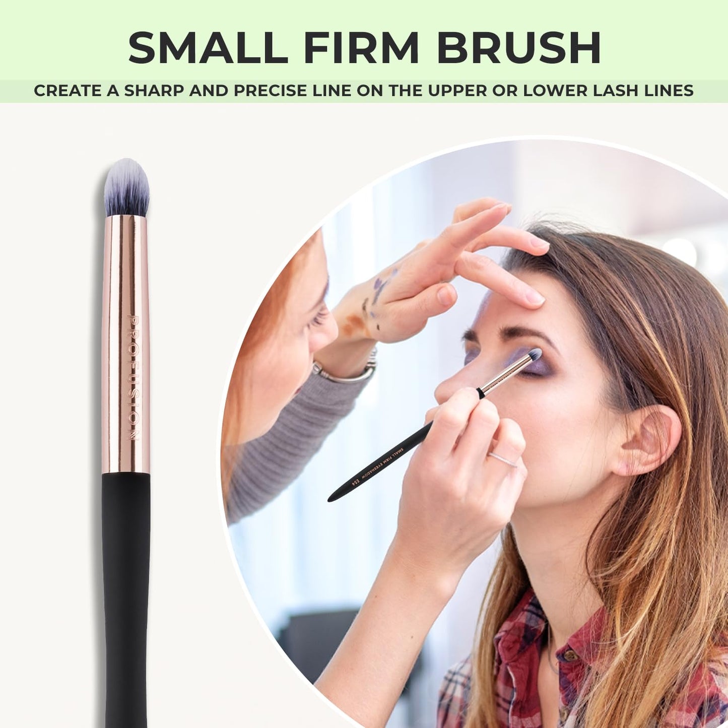 Profusion Cosmetics Small Firm Eyeshadow Brush - Professional Blending Tool for Pigments & Glitter | Dense Rounded Bristles