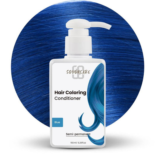 SOVONCARE Hair Color Depositing Conditioner, Blue Semi Permanent Hair Color Conditioner for Colored Hair 5.28 OZ, Hair Dye Conditioner Results in 10 Mins, Haircare Color Cruelty-Free