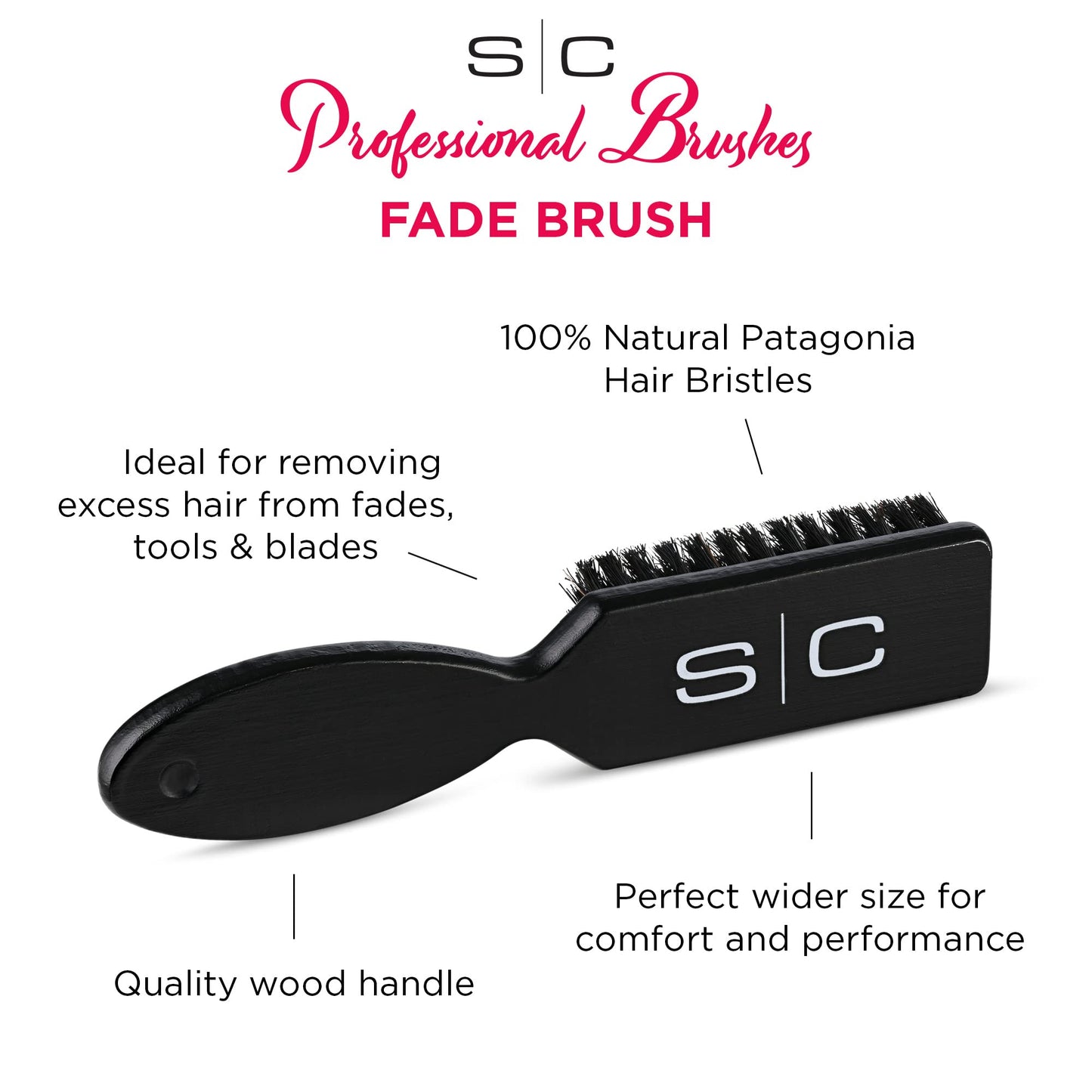 StyleCraft Professional Barber Fade Brush, Beard Brush, Cleaning Brush for Clipper Tools