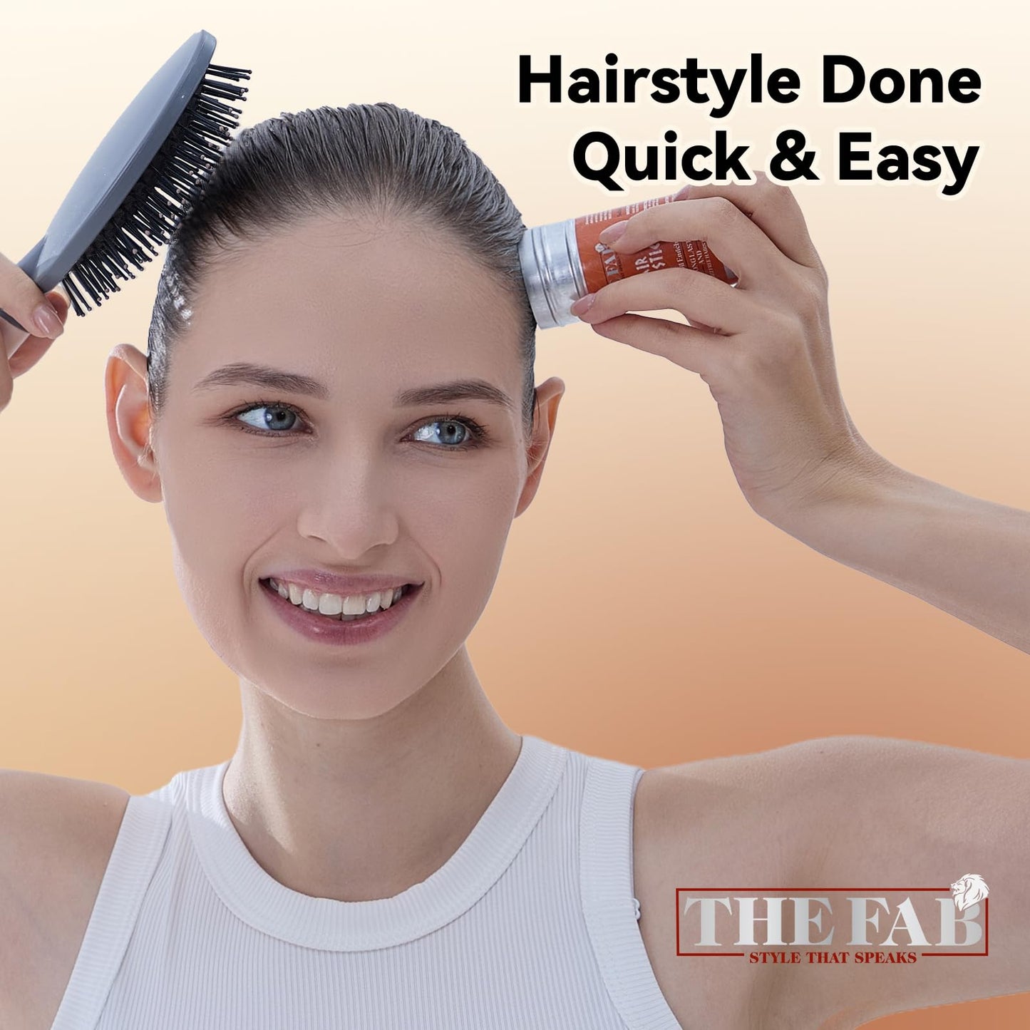 The Fab Hair Wax Stick for Women No Residue Scent Free Wax Stick for Hair Bun Maker –Tame Flyways, Non-Greasy Anti Frizz, All Day Hold, Pomade Edge Control Hair Stick Wax for Women & Kids