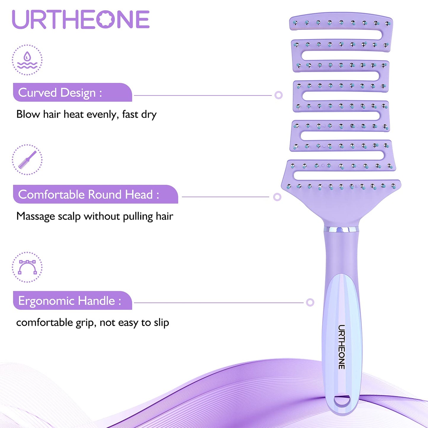 Hair Brush, Curved Vented Detangling Hair Brushes for Women Men Wet or Dry Hair,Faster Blow Drying Styling Professional Paddle Vent detangler brush for Curly Thick Wavy Thin Fine Long Short Hair