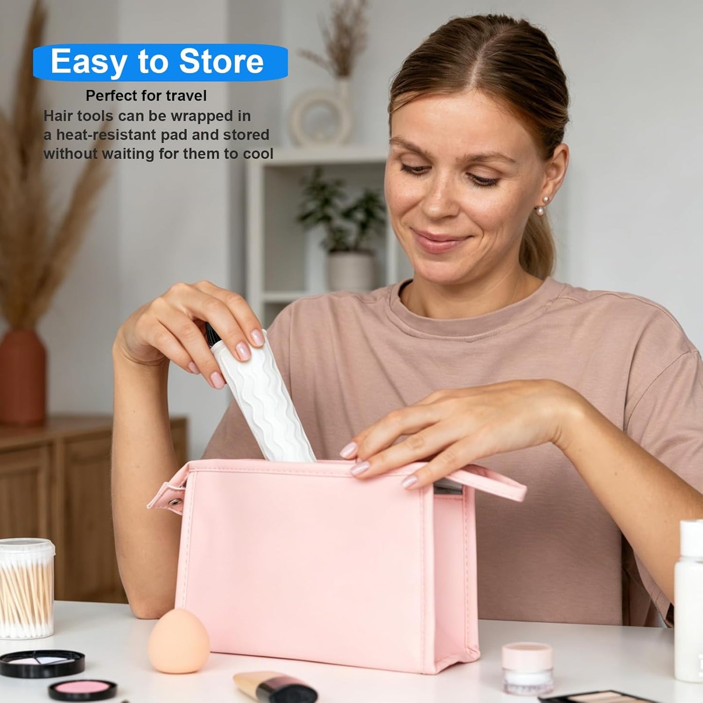 Silicone Heat Resistant Mat - Portable Travel Pad for Curling Irons & Hair Tools | 2 Pack