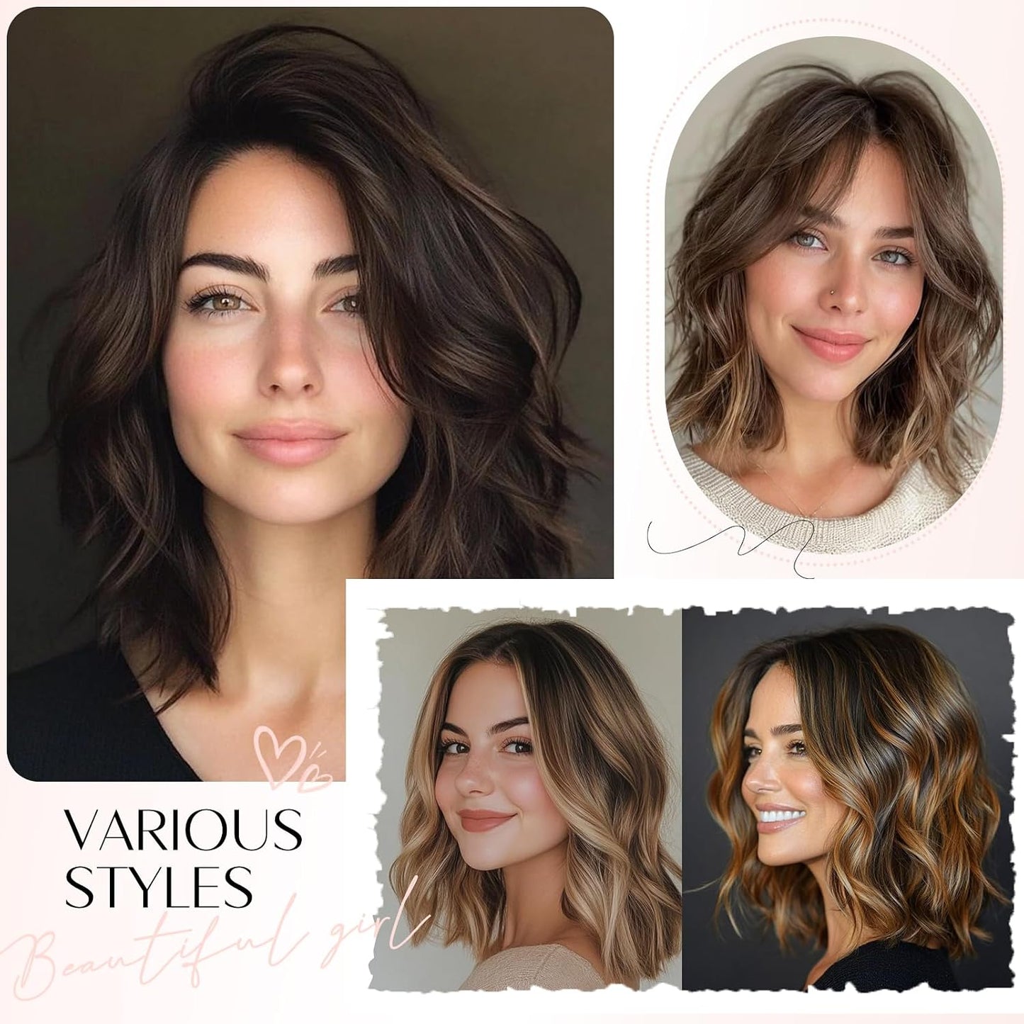Hair Topper for Women - 11 Inch Short Wavy Synthetic Hairpiece | Heat Resistant, 6.5"x6.5" Base for Thinning Hair