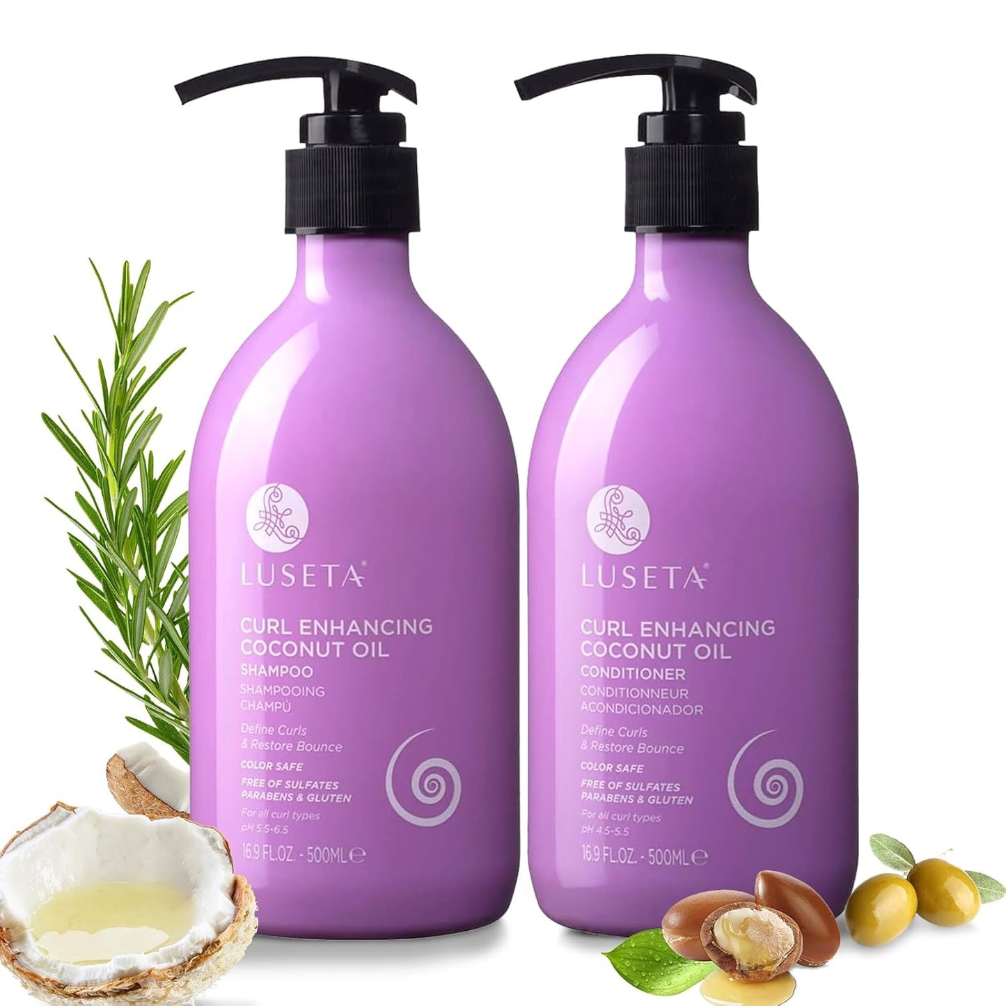 Luseta Keratin Shampoo & Conditioner Set | Color Safe Treatment for Damaged Hair - 2 x 16.9 Oz