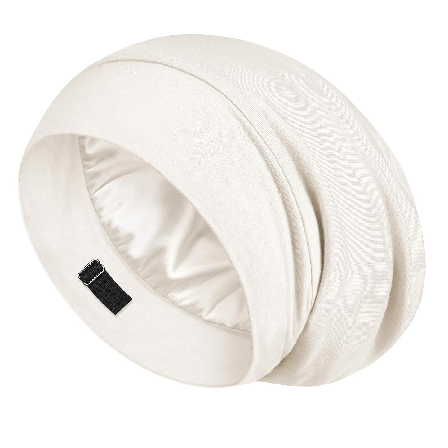 LULUSILK 100% Mulberry Silk Bonnet - Anti-Frizz Sleep Cap for Curly Hair | Black, Single Pack