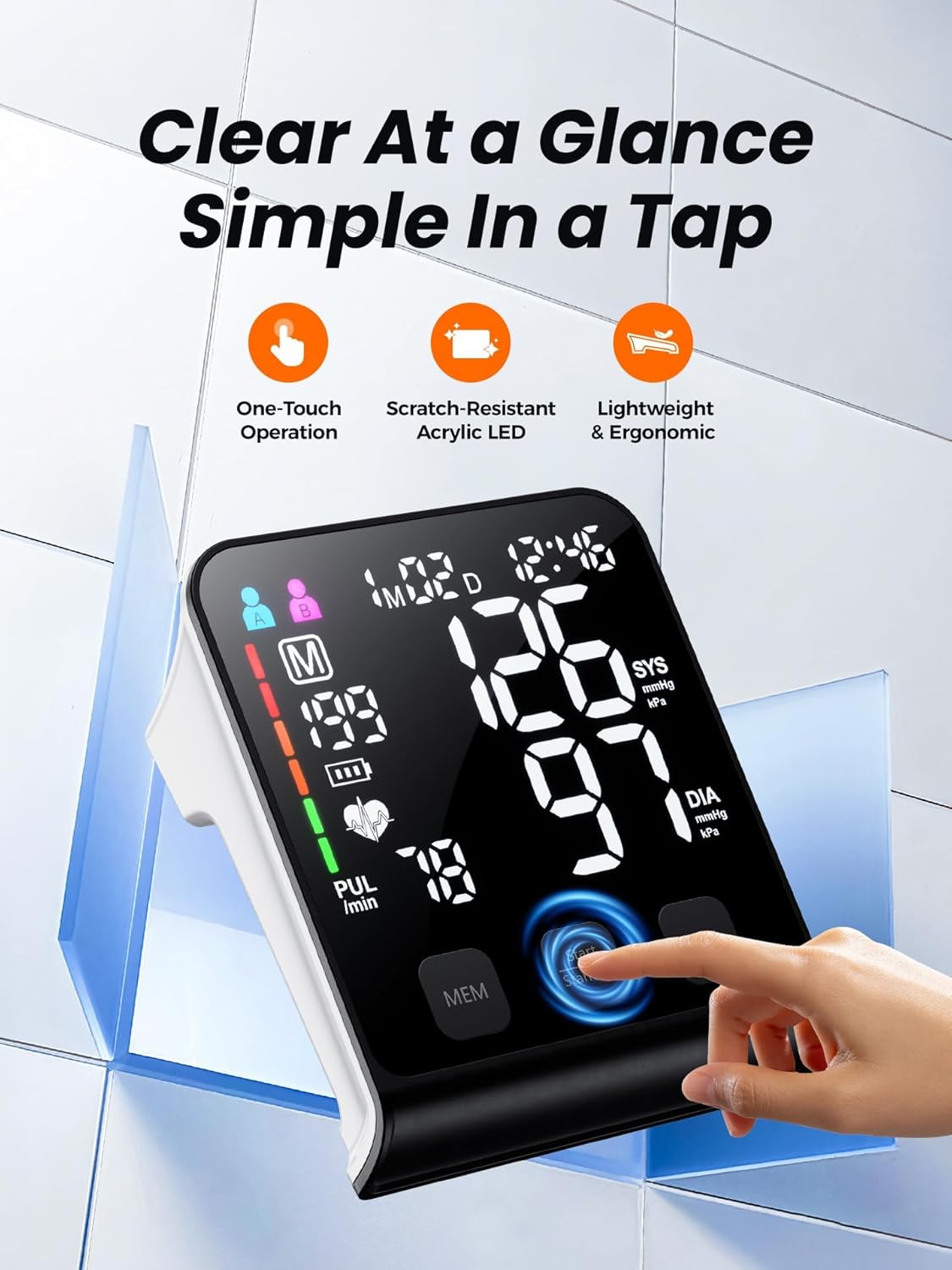 Blood Pressure Monitor - FDA-Cleared Home & Travel BP Machine | Adjustable Cuff for Seniors & Pregnancy, Accurate Health Tracking