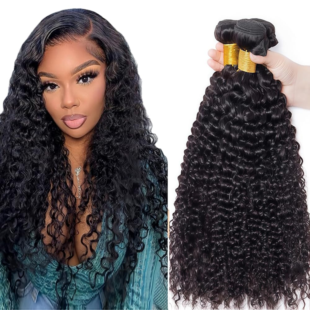 28 30 32 Inch Water Wave Human Hair Bundles Water Wave Bundles Human Hair Natural Black Color 1B Bundle Unprocessed Virgin Wet And Wavy Bundle 150g