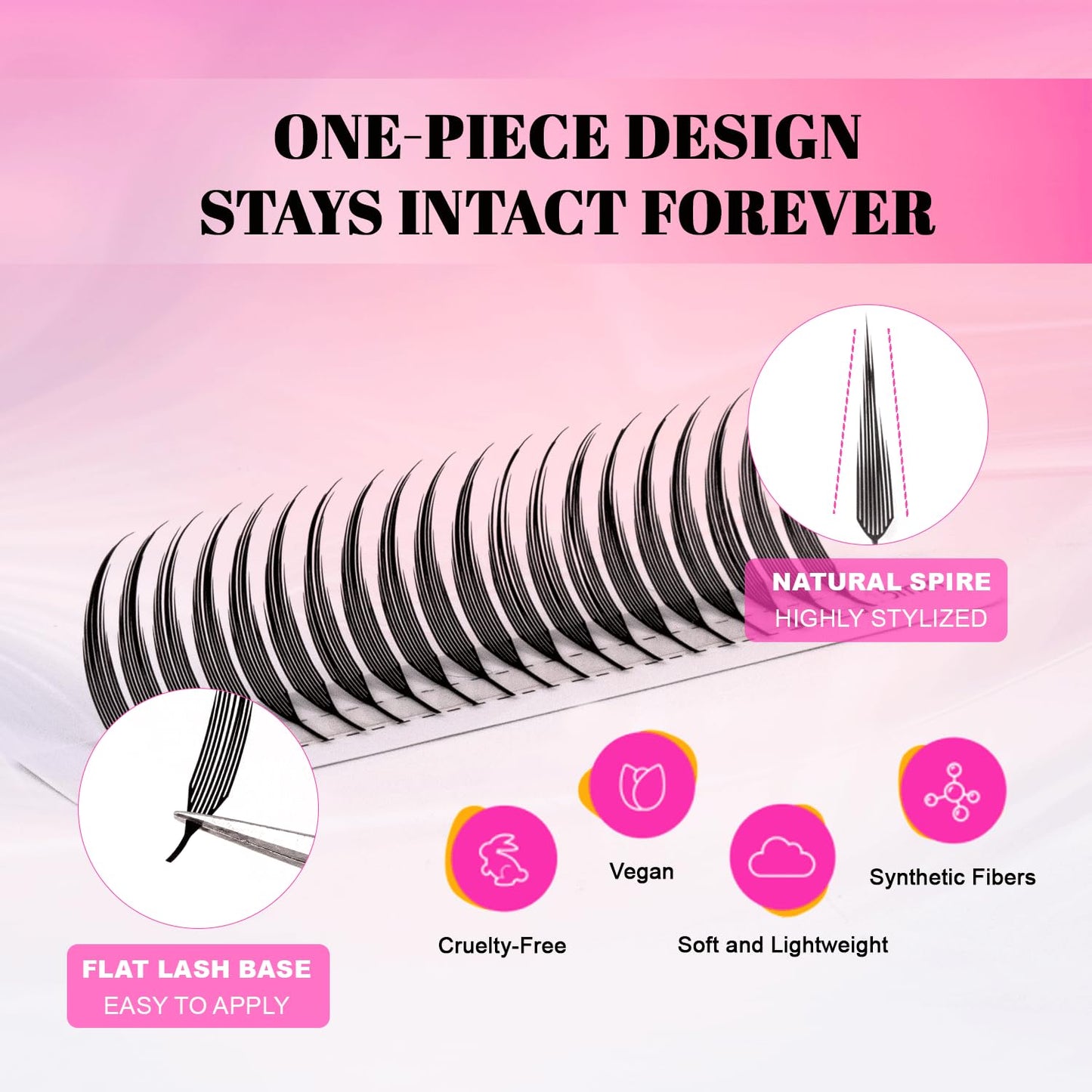 TDANCE Premade Anime Spikes Lash Extensions for Professional Lash Artists - Anime Lashes Extensions, Plume Flake Lash Extensions, Lightweight, Perfect for Salon Use Comic Spire Lashes (0.07-C,8-15mm)