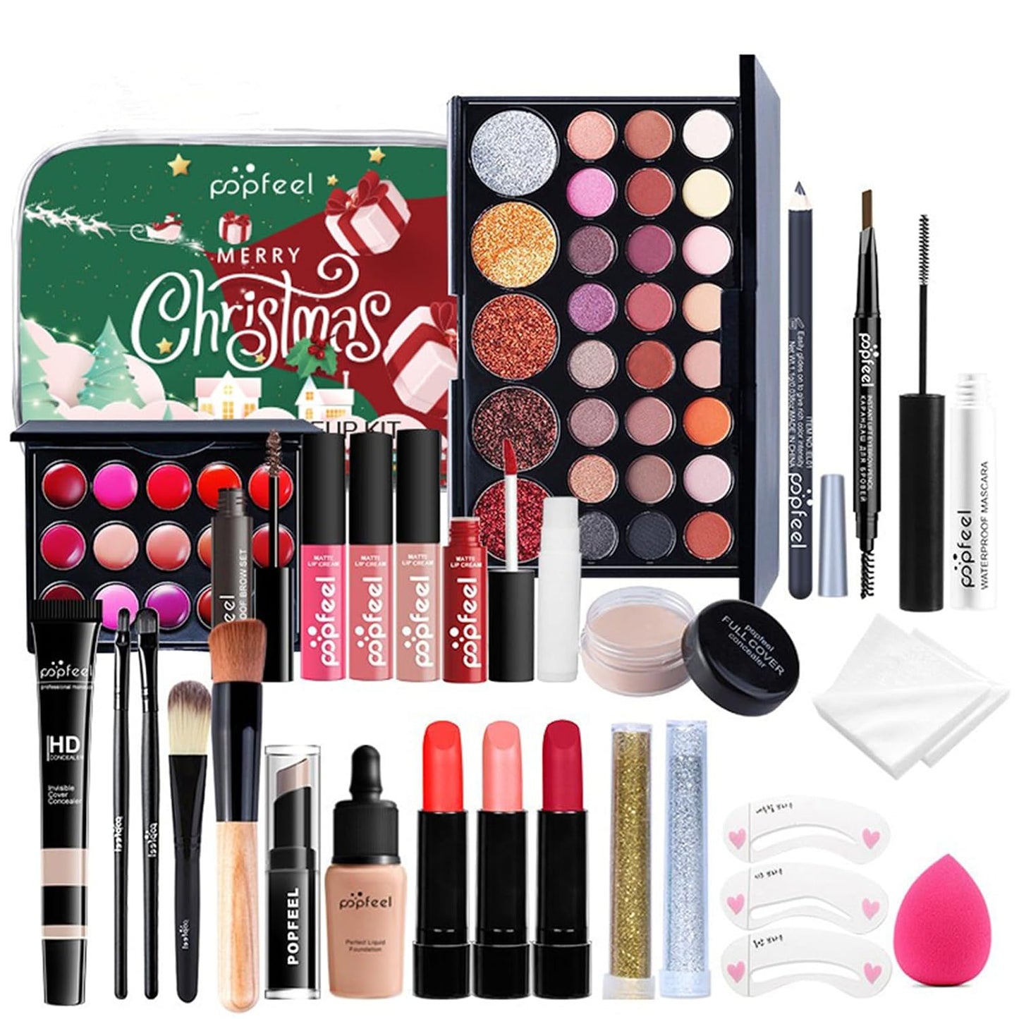 All-in-One Makeup Kit for Women - Hot Pink Essential Bundle | Eyeshadow Palette, Lipstick, Blush & More