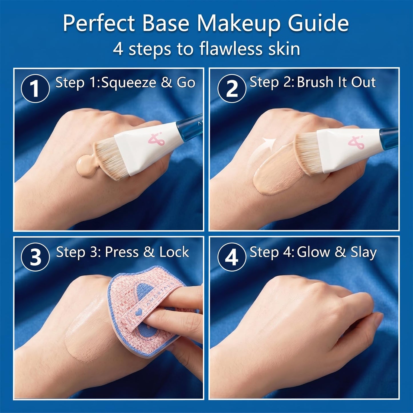 Ultra-Thin Flat Foundation Brush - Professional Makeup Tool for Liquid & Cream | Streak-Free Blending, Soft Synthetic Bristles