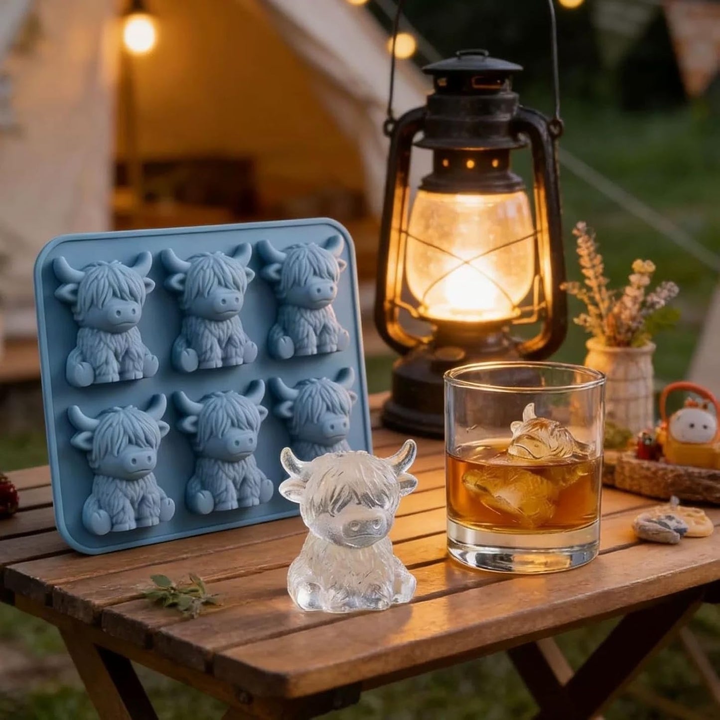 3D Highland Cow Ice Mold - Food Grade Silicone Tray for Whiskey & Cocktails | 1 Piece