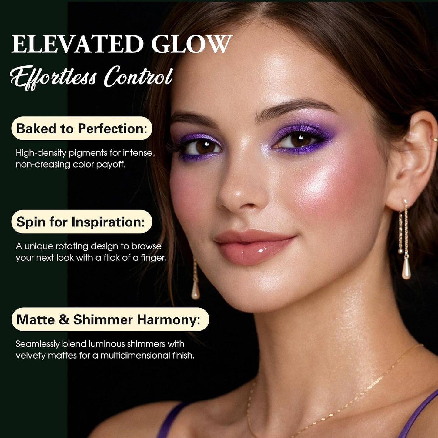 UCANBE Baked Eyeshadow & Highlighter Palette - High Pigment Matte & Shimmer | 03 Enchanted Gemstone