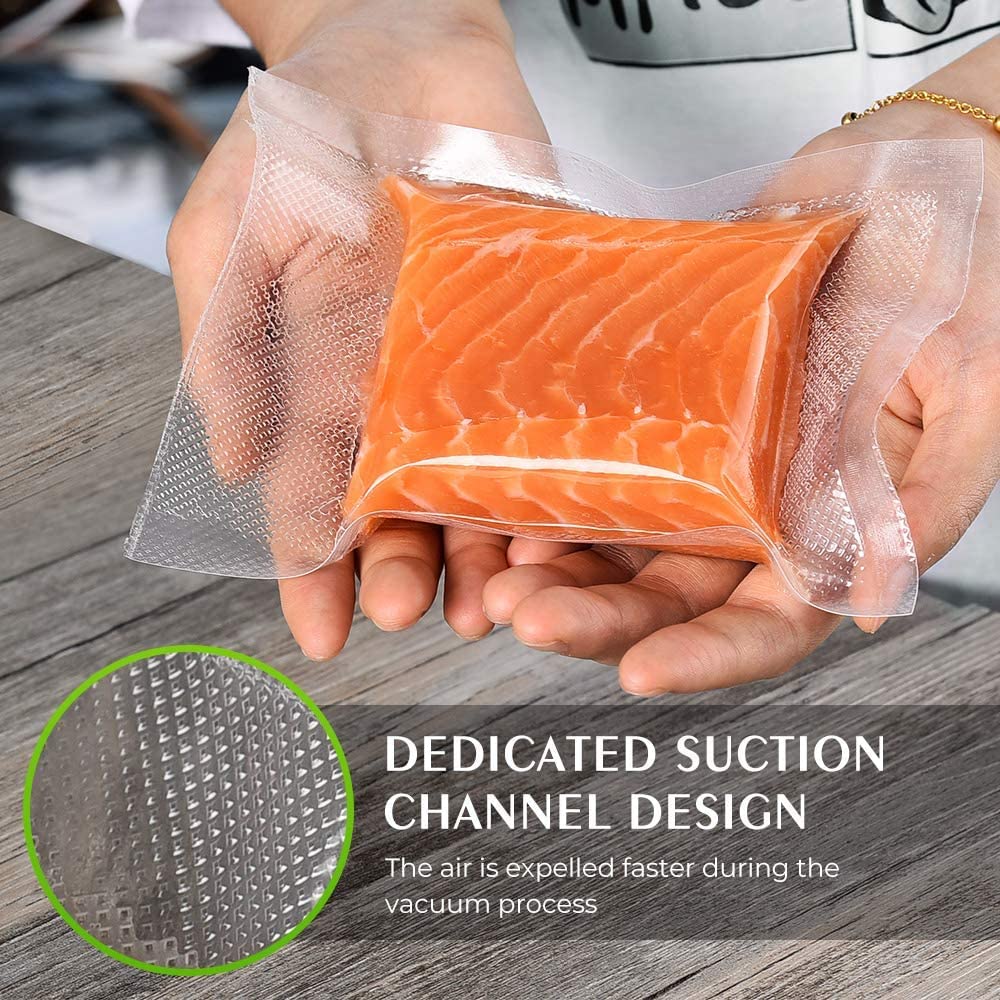 Vacuum Sealer Bags For Food 6 Pack (3 Rolls 11"x20' + 3 Rolls 8"x20')