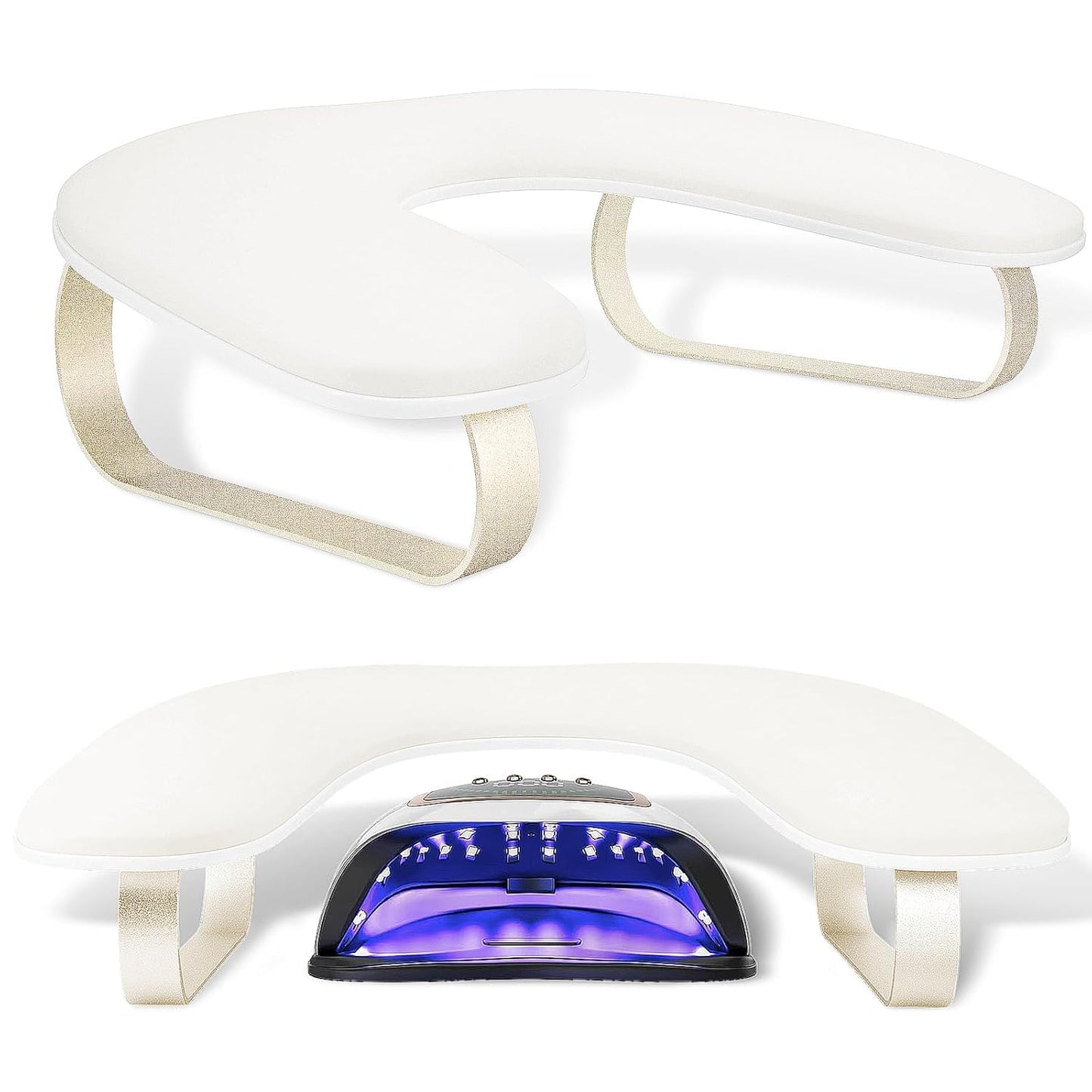 Nail Arm Rest Stand - Upgraded 10° Inclined U-Shaped Design | Non-Slip Aluminum Alloy Holder