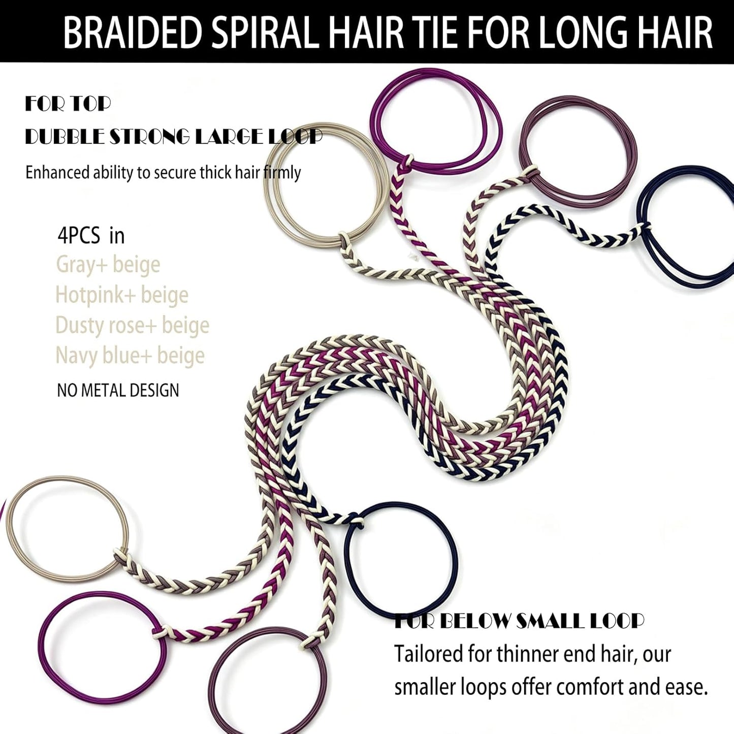 Sport Hair Ties for Women - 16 Pack Soft Nylon Elastic Ponytail Holders | Perfect for Thick, Curly & Fine Hair