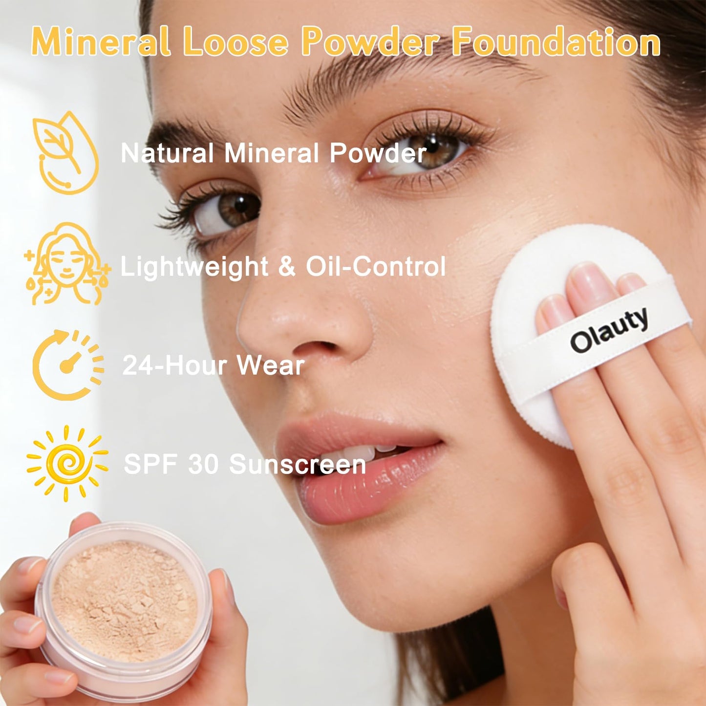 Mineral Powder Sunscreen for Face & Scalp,SPF 30,Brush on Sunscreen Setting Powder,Beach Essentials,Oil Control Hair Sunscreen Face Powder Travel Size,Lasting Lightweight (#01 Translucent Setting)