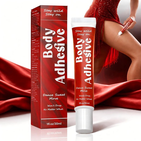 Body Glue Adhesive for Clothes and Skin, Liquid Butt Adhesive for Dancers, Fashion Tape Alternative for Low-Cut Styles for Women's Bras, Wigs, Stockings, Compression Stockings, Leotards, Costumes