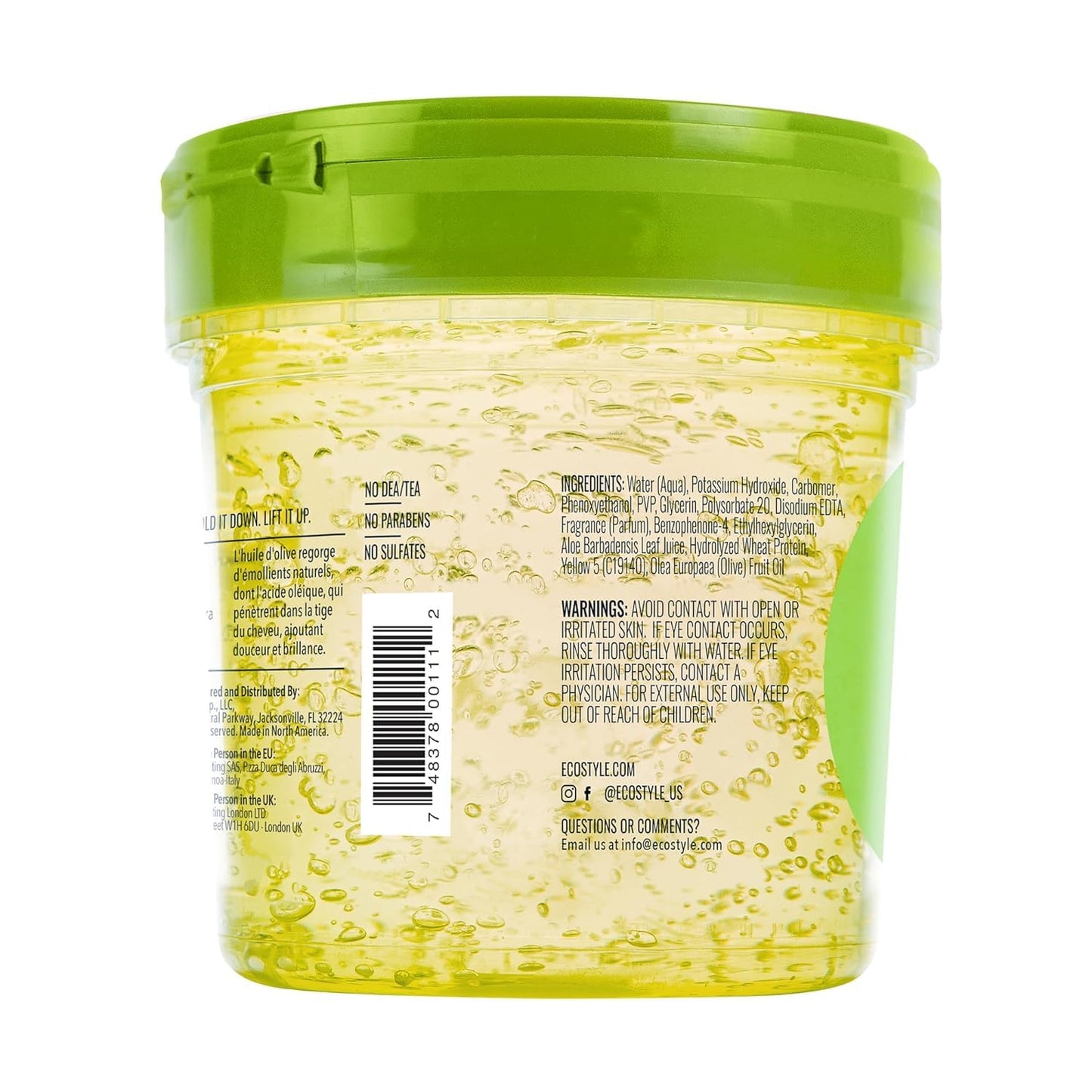 Eco Style Olive Oil Styling Gel - Moisturizing Hair Gel for Shine & Split Ends | 8 oz (2 Pack)