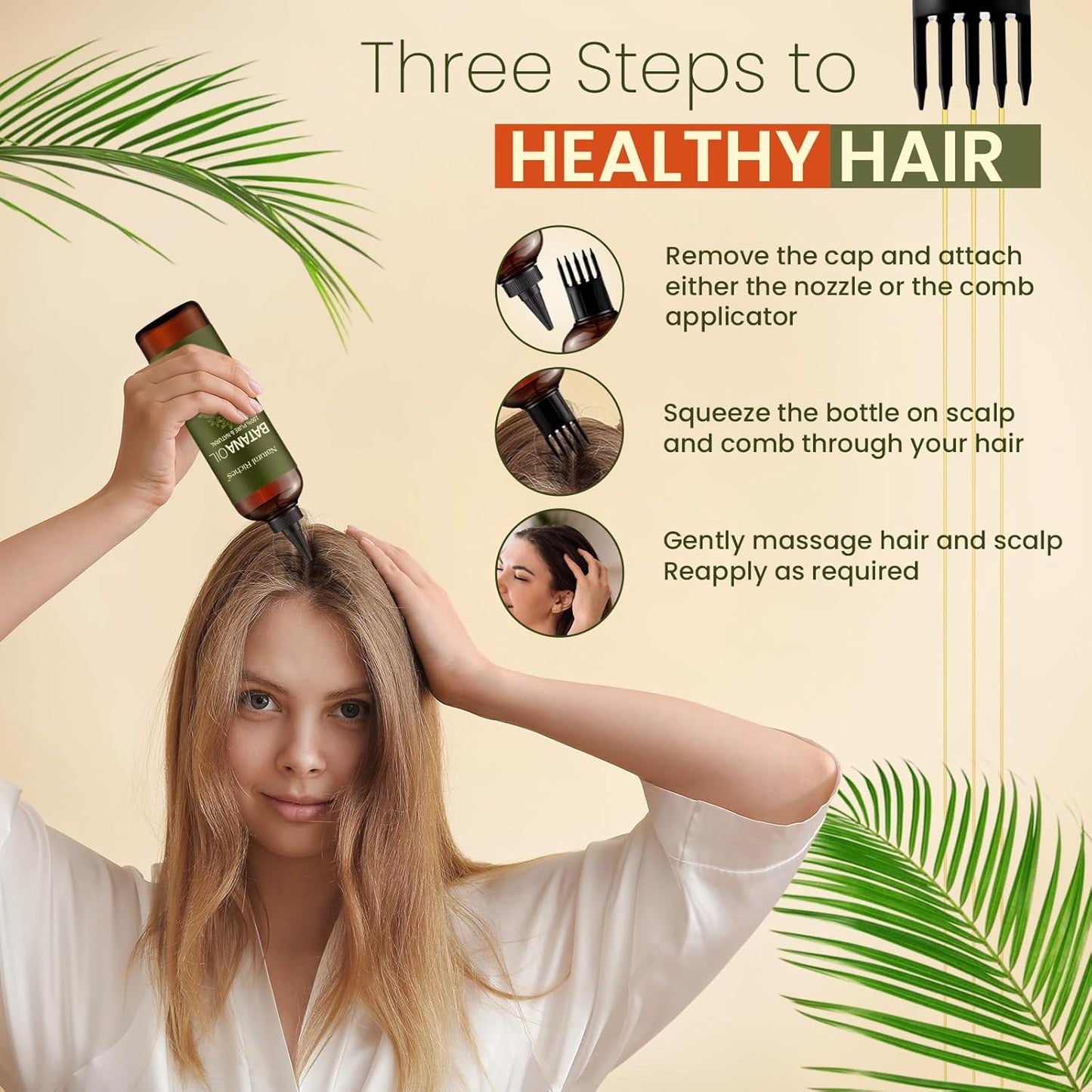 Unrefined Organic Batana Oil - 100% Pure Cold Pressed Miracle Oil for Hair Growth | 8 fl oz