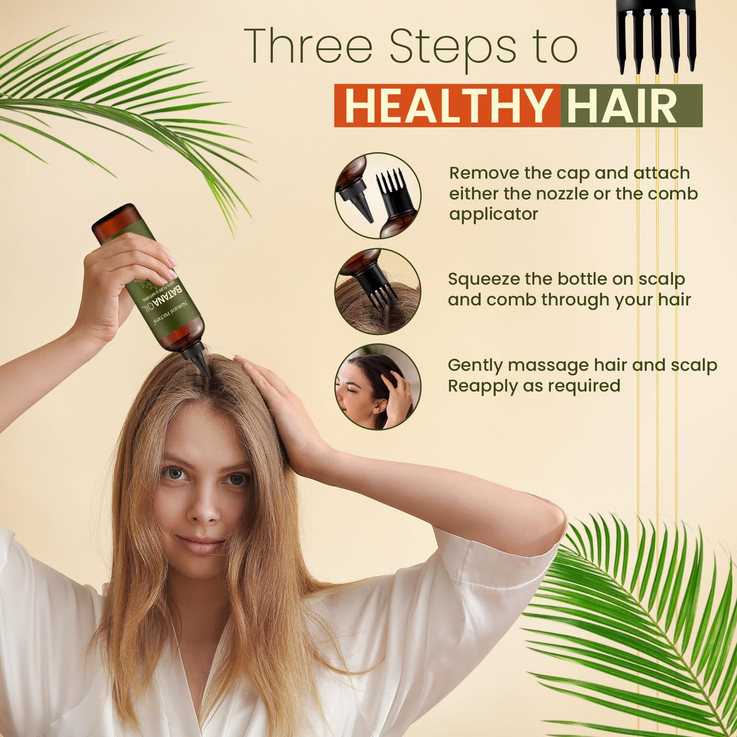 Natural Riches Unrefined Organic Batana Oil, 8 fl oz, 100% Pure & Natural, Cold pressed Honduras Miracle Oil for Hair Growth.