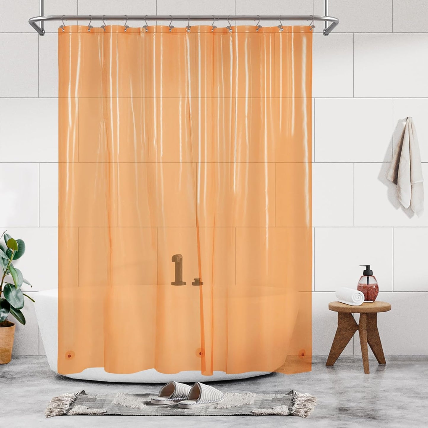 Clear Plastic Shower Liner - Premium Waterproof PEVA Curtain with Rustproof Grommets & 3 Magnets | Standard Size