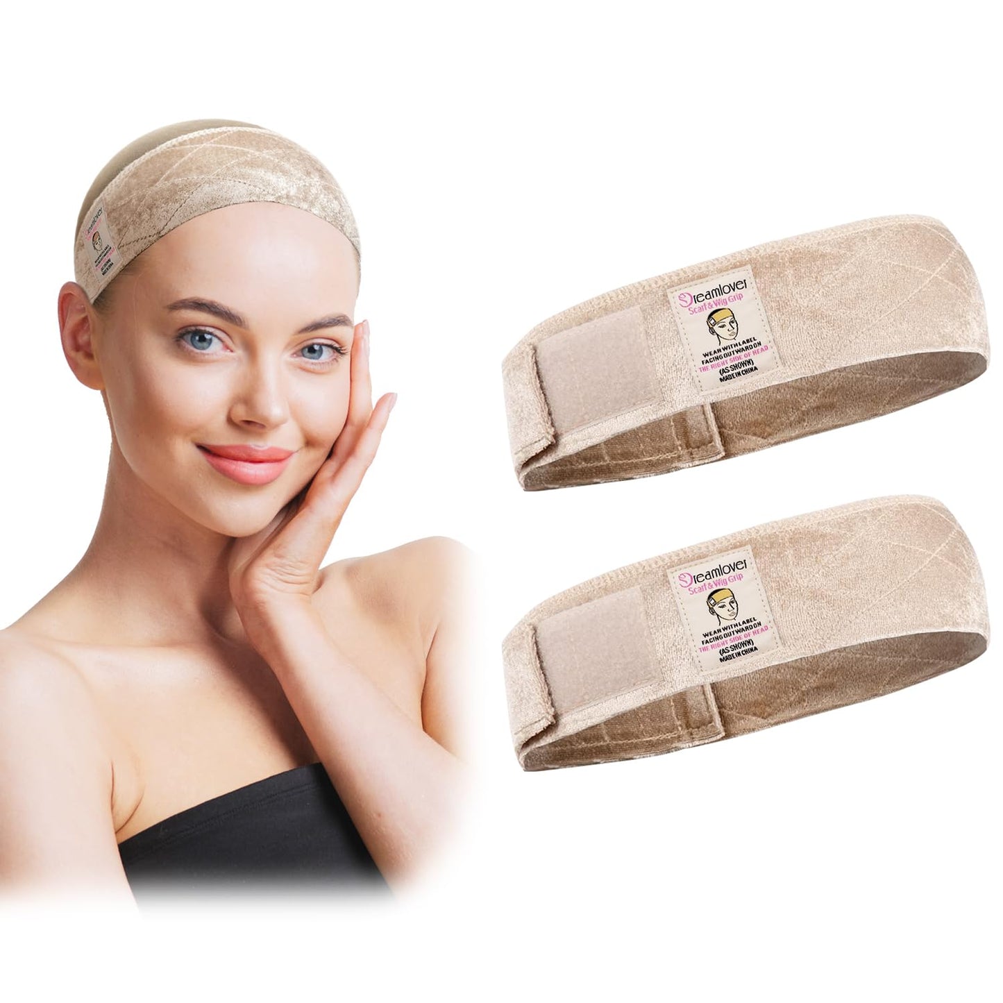 Wig Grip Band - Dreamlover Headband for Secure Wig Hold | Black, 2-Pack