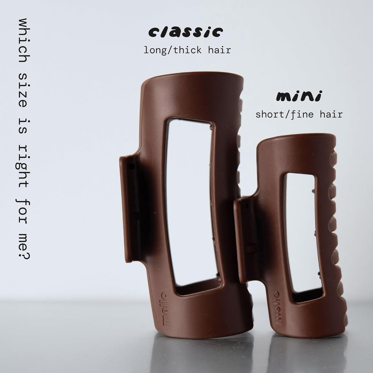 Medium Hair Clip - Flexible Comfort Hair Claw for Strong Hold on Thick & Thin Hair | Dark Brown, Matte Finish