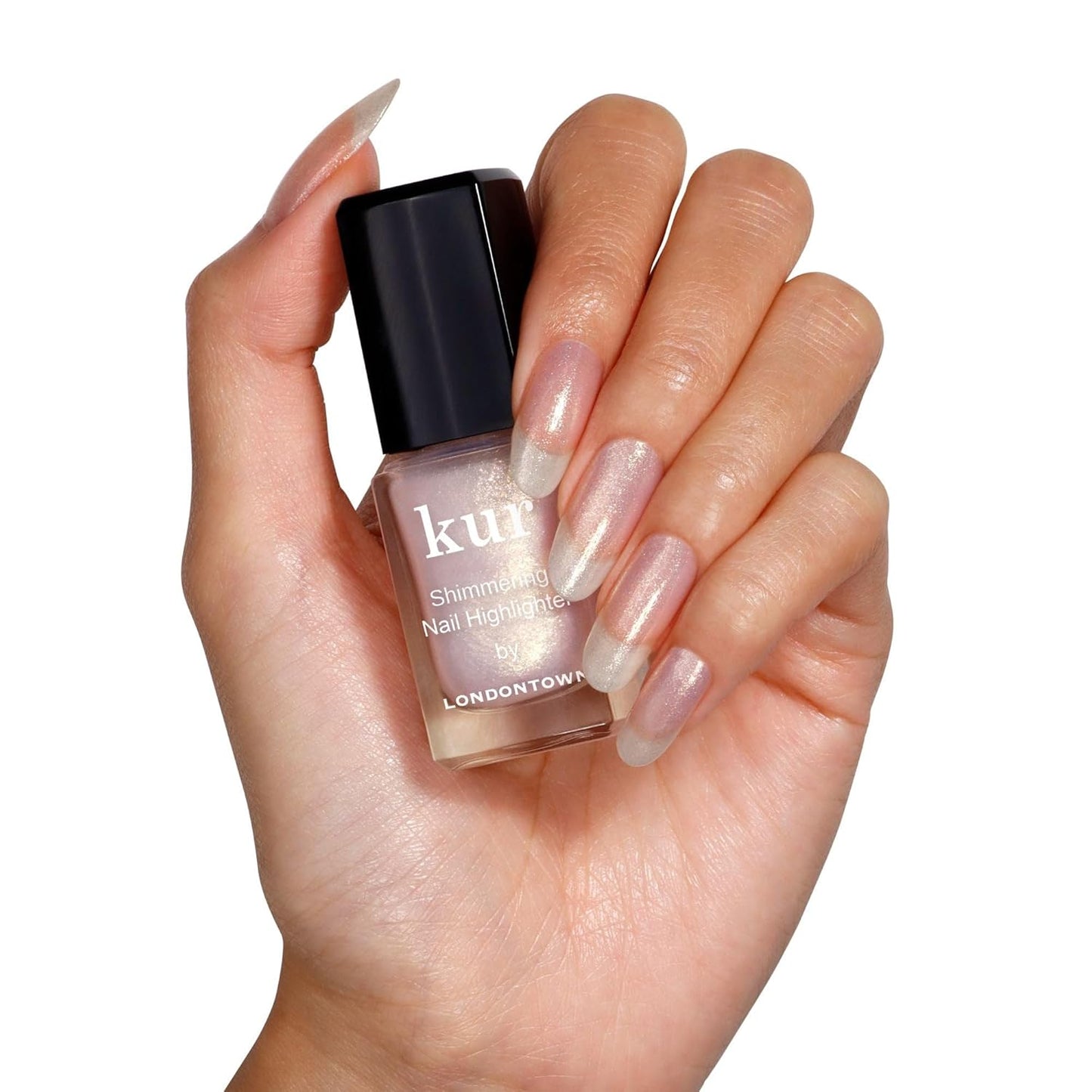 LONDONTOWN Shimmer Nail Highlighter - Iridescent Nail Polish Treatment | Vegan Cruelty-Free, Gold Pink - 0.40 fl oz
