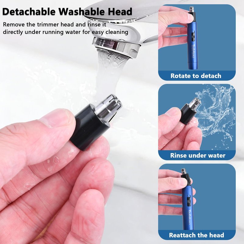 Todetana Nose Hair Trimmer for Men & Women, Painless Electric Nose & Ear Hair Trimmer, 360° Precision Trimming, USB Rechargeable, Easy Clean, Portable Grooming Tool, 2 Pack