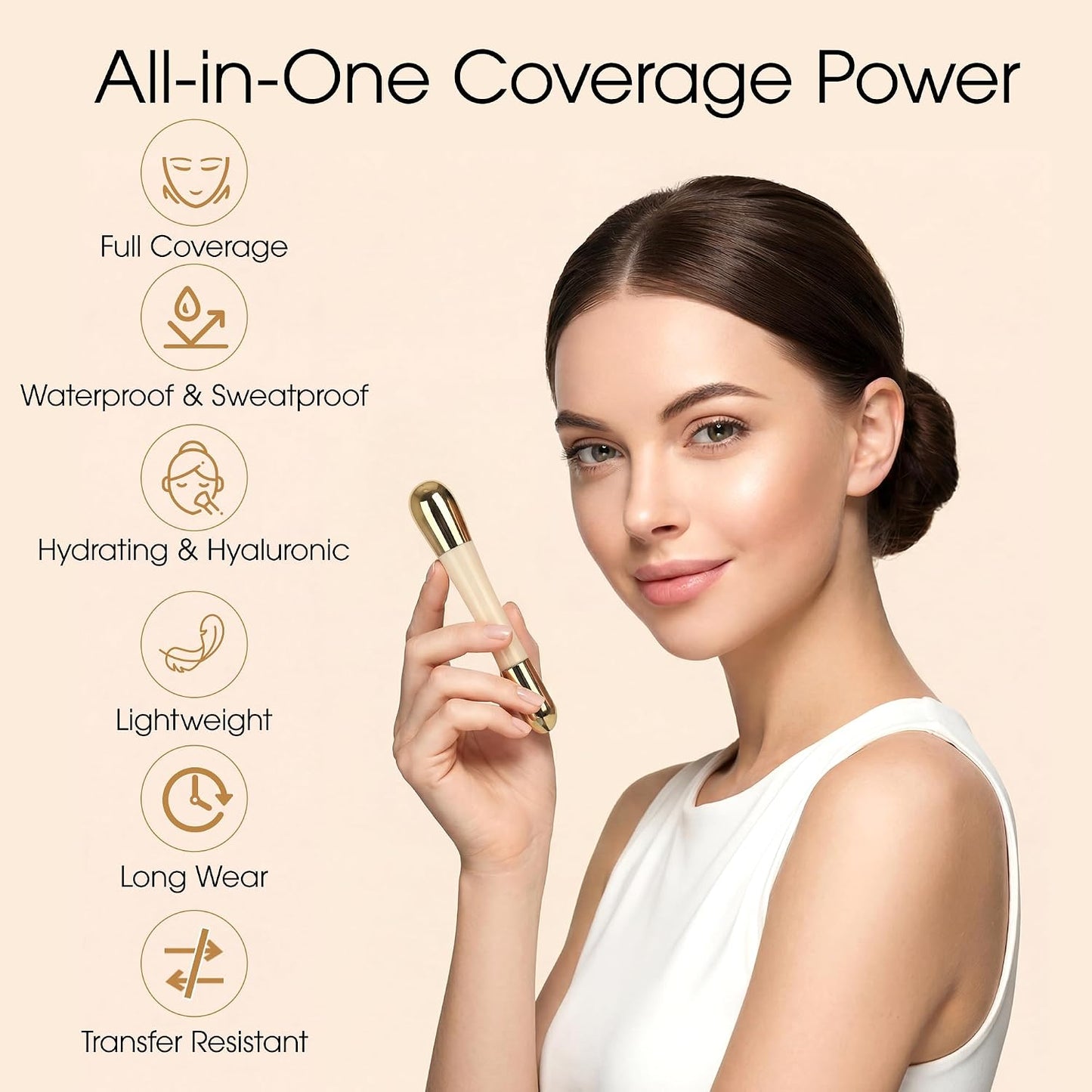 Under Eye Concealer - Full Coverage Waterproof Liquid Corrector for Dark Circles & Pimples | Natural Matte Finish, 0.23 fl oz