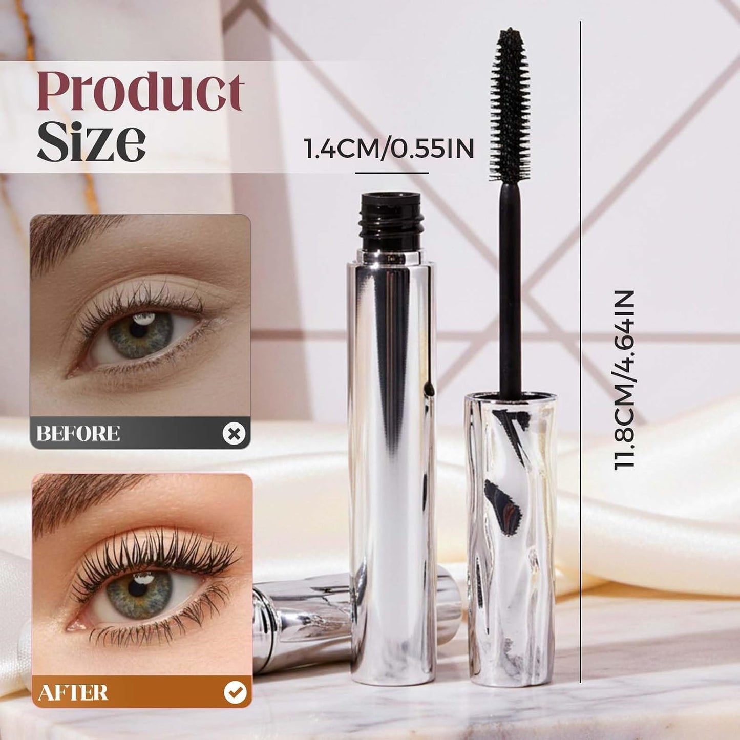 Mature Women's Mascara - Volume & Length for Thinning Lashes | Waterproof Long Wear in Black