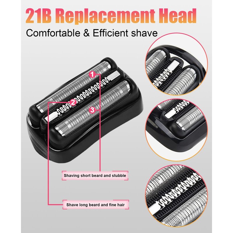 2 Pack Series 3 21B Replacement Head Compatible with Braun S3 21b 3010s, 3040s,5409,etc