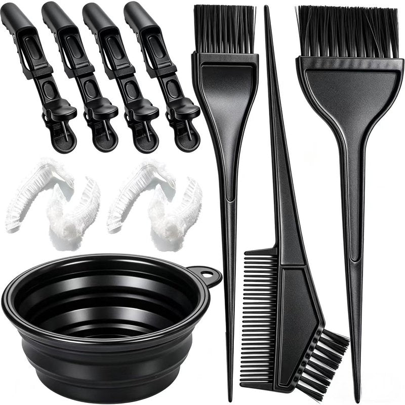 Borogo 12Pcs Professional Salon Hair Coloring Dyeing Kit, Hair Bleach Dit Hair Coloring Products with Hair Dye Brush, Hair Color Bowl, Hair Clips