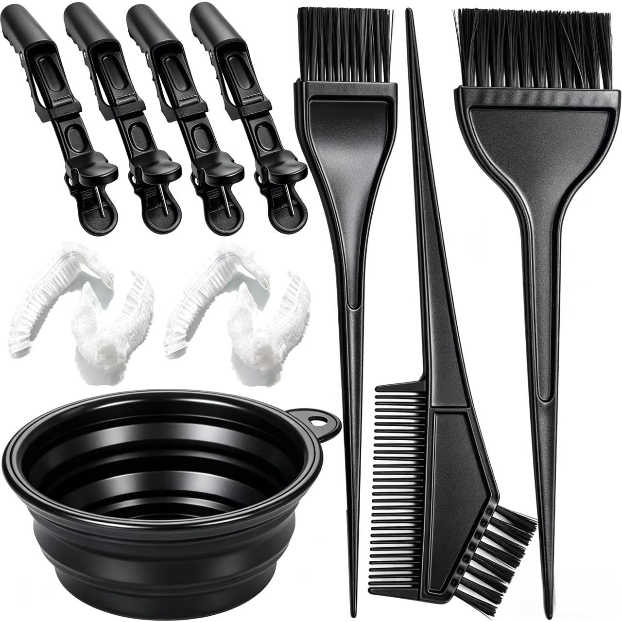 Borogo 12Pcs Professional Salon Hair Coloring Dyeing Kit, Hair Bleach Dit Hair Coloring Products with Hair Dye Brush, Hair Color Bowl, Hair Clips