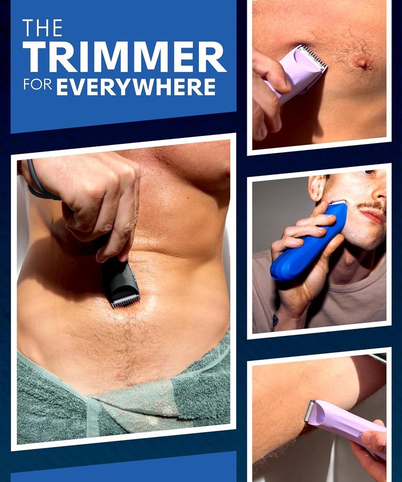 BALLS Trimmer V3 The Archibald - Body & Pubic Hair Shaver for Men - No Cuts, Sacksafe Guard, Rechargeable, 100% Waterproof, Cordless - Wet/Dry with Replaceable Ceramic Blades Archibald Trimmer