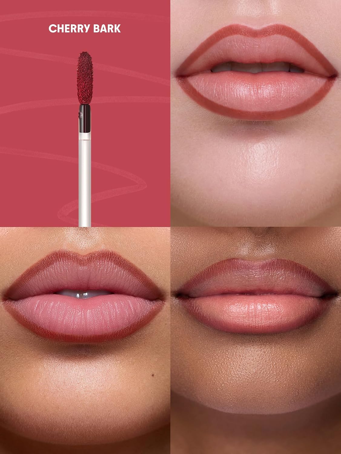 Fall In Line Peel Off Lip Liner Stain - Long Lasting Transfer-Proof Nude Tint | Cherry Bark
