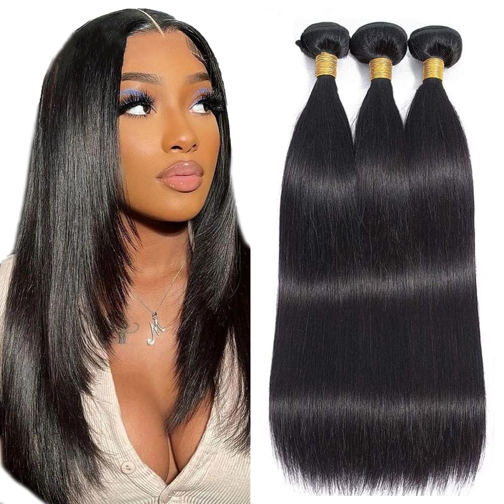 Straight Bundles Human Hair Bundle 18 20 22 Inch 150g Peruvian Virgin Hair Straight Bundles Human Hair Extensions