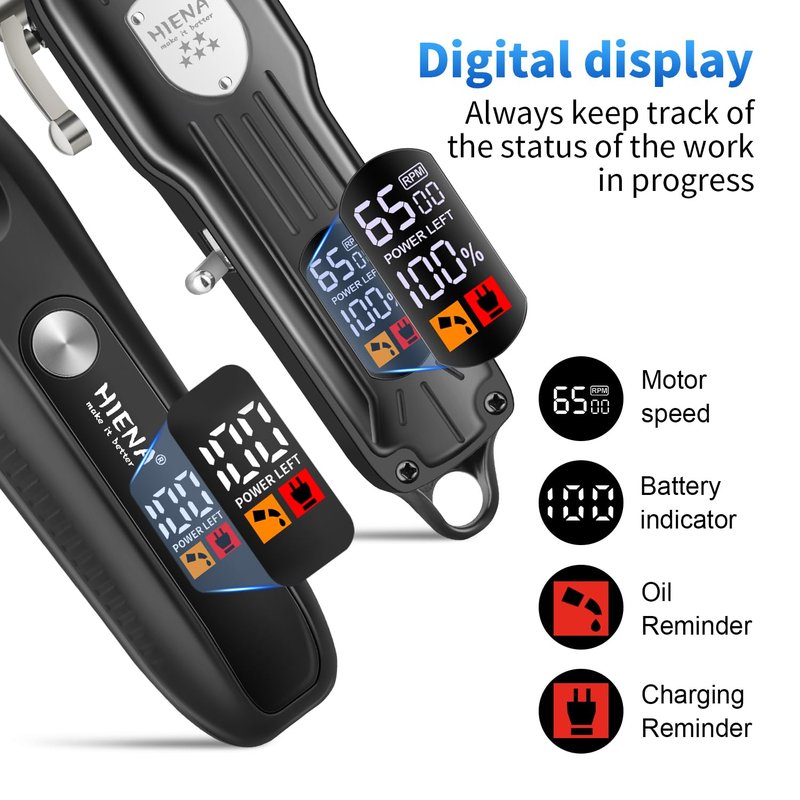 HIENA PRO Professional Hair Clipper Set, Electric Foil Shavers and Beard Trimmers, Ear, Rechargeable Cordless Barber Kit and Hair Cutting Set, Nose Hair Trimmer Set & Facial Grooming Tool