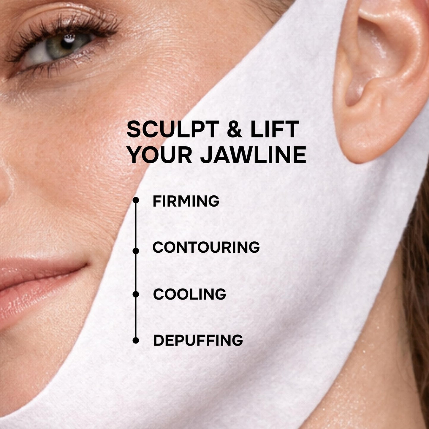 V Line Lifting Mask with Collagen, Retinol & Hyaluronic Acid - Caffeine, Niacinamide Visible Neck Tightening and Chin Lifting Mask for Women - Double Chin Strap for Face & Jawline Shaper - 7 pcs